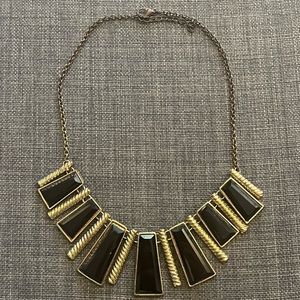 BLACK AND GOLD STATEMENT NECKLACE